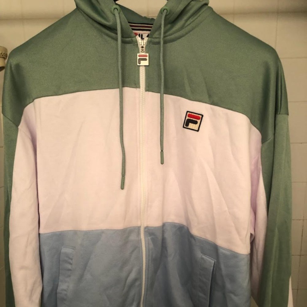 MENS FILA ZIP UP TRACK JACKET HOODY SIZE LARGE